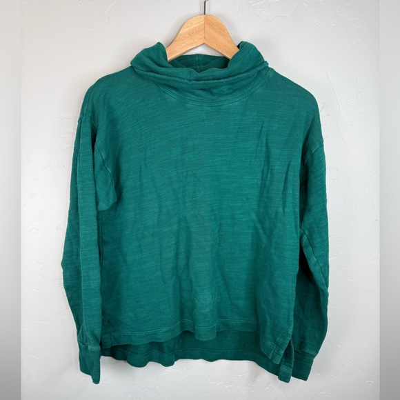 J. Crew Vintage Cotton Terry Turtleneck Sweatshirt in Dark Spruce XS - Picture 2 of 8